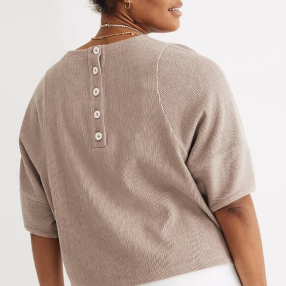 Madewell Ottoman jacquard button back top - Picture 3 of 9
